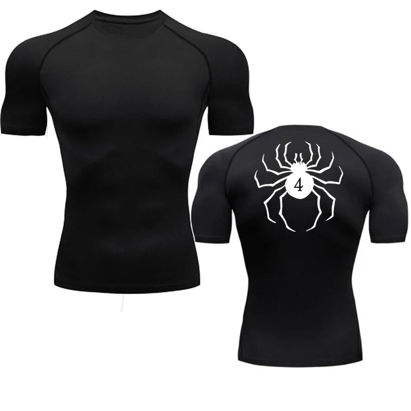 Anime Hunter X Hunter Compression Tshirt Quick Dry Running Gym Fitness Tight Sportswear Summer Breathable Spider Short Sleeve