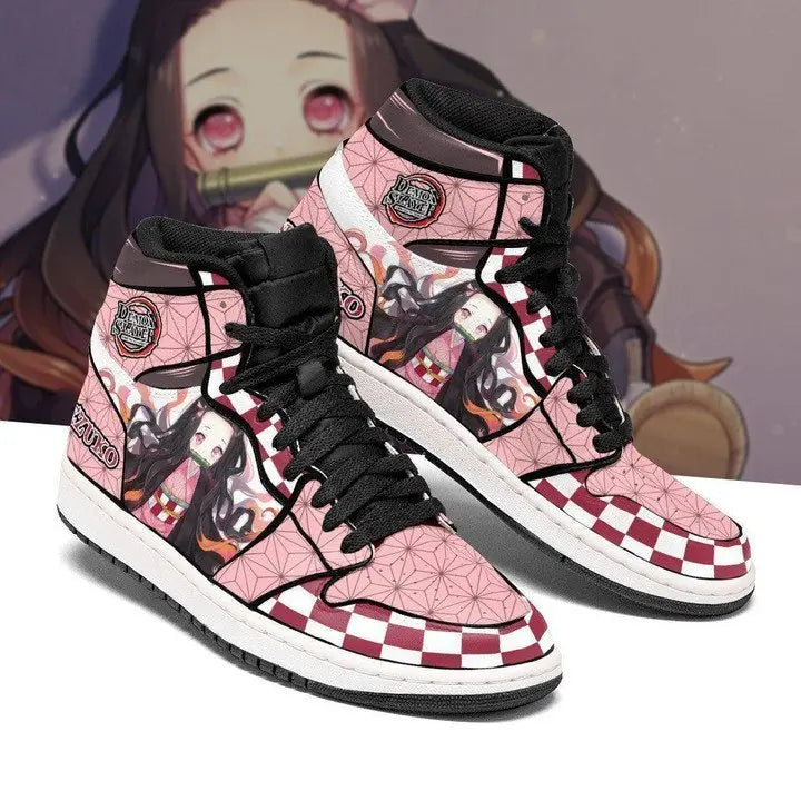 Men's Anime Sneakers Demon Slayer Anime Shoes Cartoon Tanjirou Cosplay Men Casual High Top Shoes Anime Shoes Running Sneakers