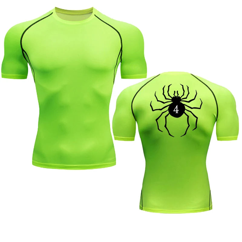 Anime Hunter X Hunter Compression Tshirt Quick Dry Running Gym Fitness Tight Sportswear Summer Breathable Spider Short Sleeve