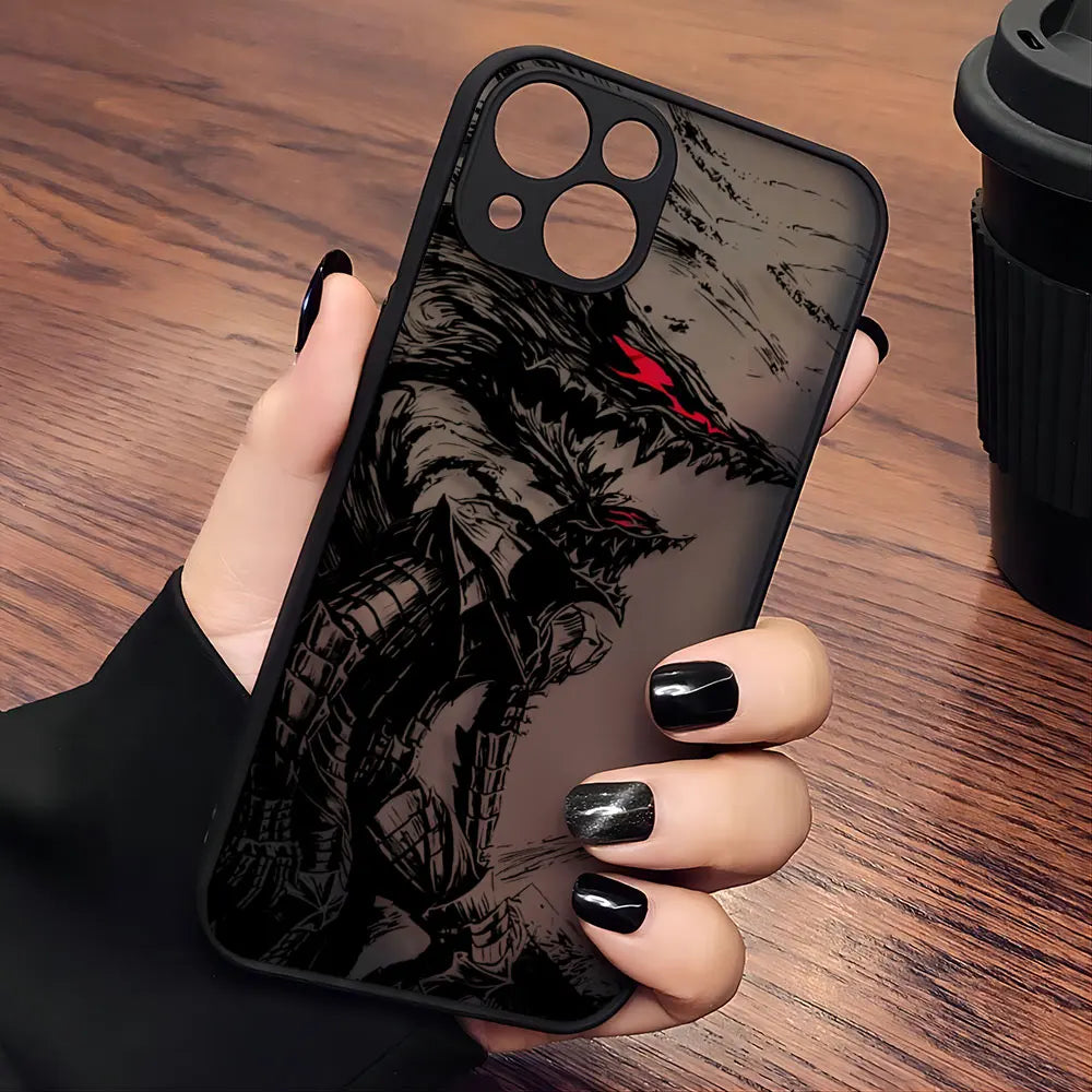 Berserk Guts Hot Blood Anime Phone Case For iPhone 15 14 13 12 11 Mini Pro Max X XR XSMax 7 8 Plus Matte Transparent Back Cover