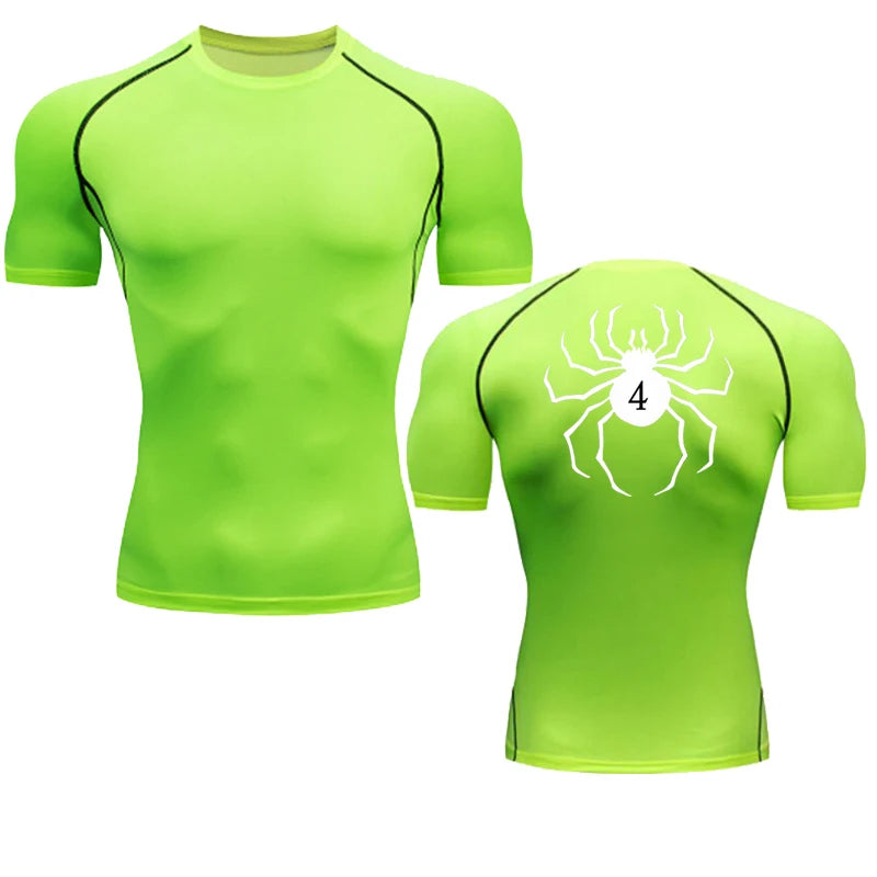 Anime Hunter X Hunter Compression Tshirt Quick Dry Running Gym Fitness Tight Sportswear Summer Breathable Spider Short Sleeve