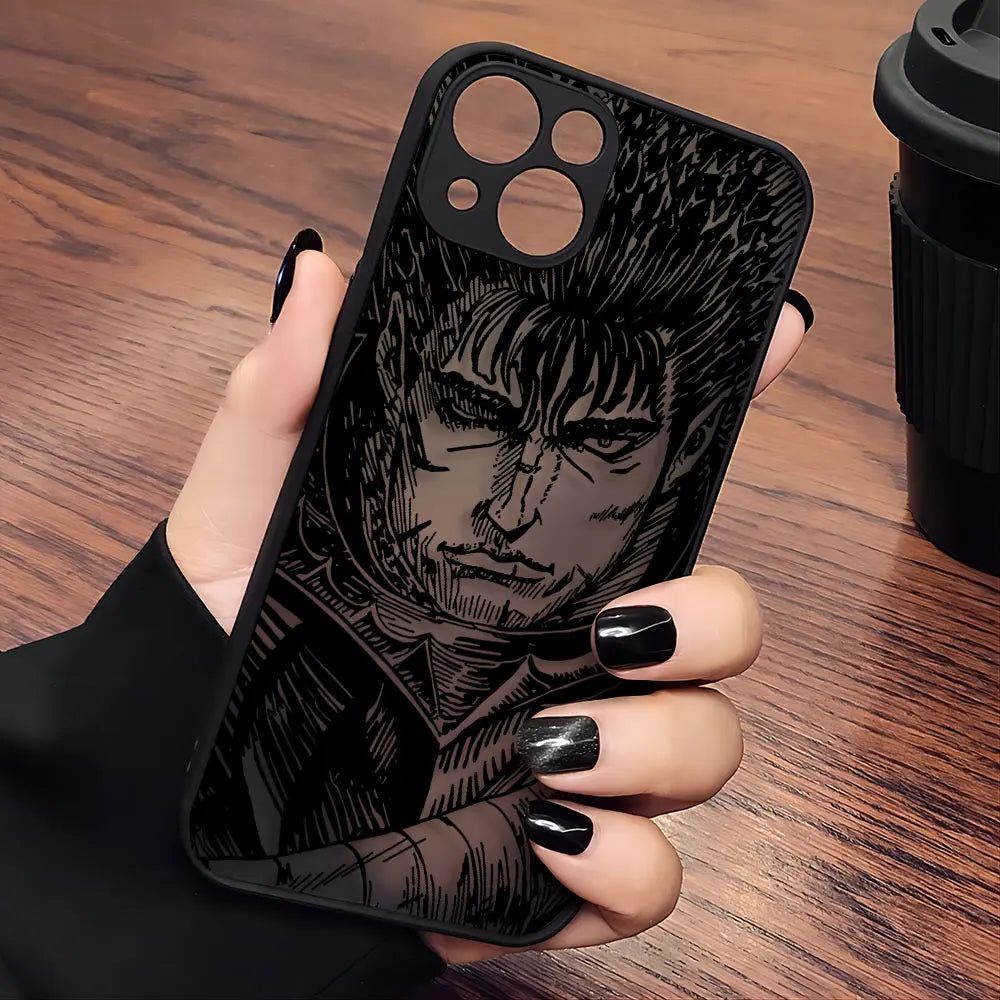 Berserk Guts Hot Blood Anime Phone Case For iPhone 15 14 13 12 11 Mini Pro Max X XR XSMax 7 8 Plus Matte Transparent Back Cover