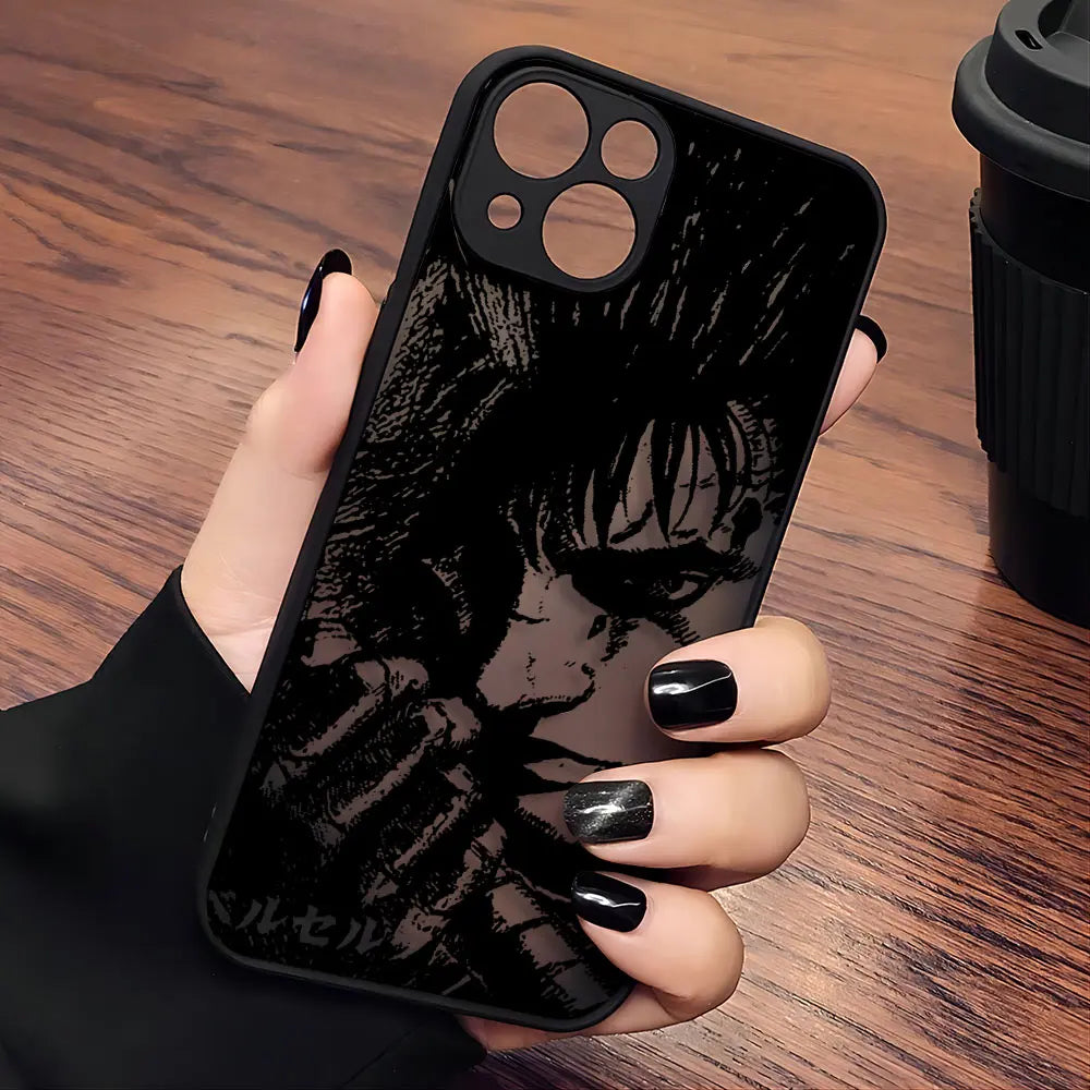 Berserk Guts Hot Blood Anime Phone Case For iPhone 15 14 13 12 11 Mini Pro Max X XR XSMax 7 8 Plus Matte Transparent Back Cover