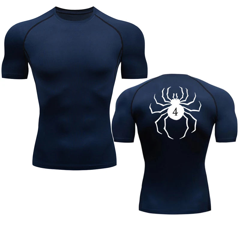 Anime Hunter X Hunter Compression Tshirt Quick Dry Running Gym Fitness Tight Sportswear Summer Breathable Spider Short Sleeve