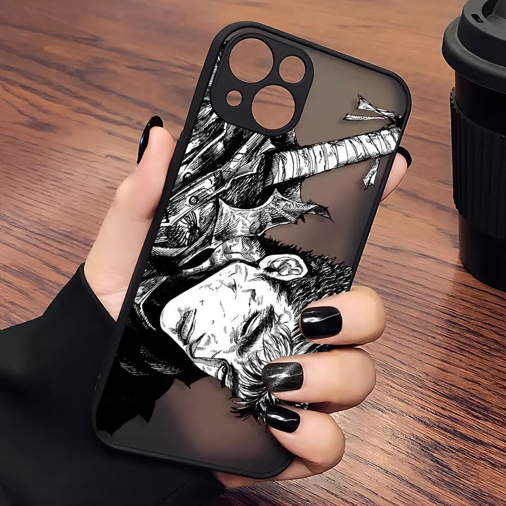 Berserk Guts Hot Blood Anime Phone Case For iPhone 15 14 13 12 11 Mini Pro Max X XR XSMax 7 8 Plus Matte Transparent Back Cover