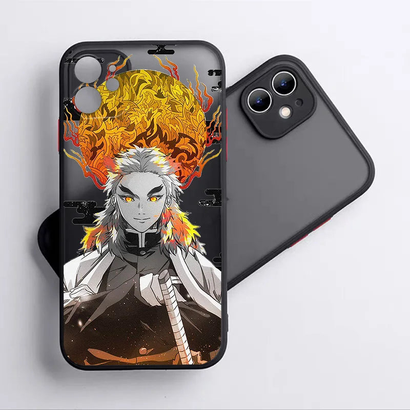 Anime Demon Sayer Zenitsu Azuma Phone Case For Apple iPhone 15 14 13 12 mini 11 XS XR X 8 7 Pro Max Frosted Translucent Cover