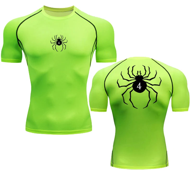 Anime Hunter X Hunter Compression Tshirt Quick Dry Running Gym Fitness Tight Sportswear Summer Breathable Spider Short Sleeve