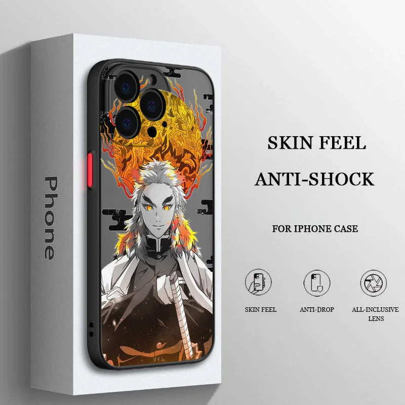 Anime Demon Sayer Zenitsu Azuma Phone Case For Apple iPhone 15 14 13 12 mini 11 XS XR X 8 7 Pro Max Frosted Translucent Cover