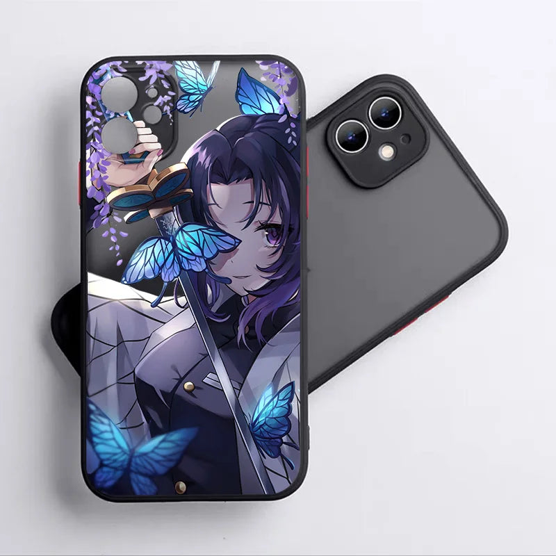 Anime Demon Sayer Zenitsu Azuma Phone Case For Apple iPhone 15 14 13 12 mini 11 XS XR X 8 7 Pro Max Frosted Translucent Cover