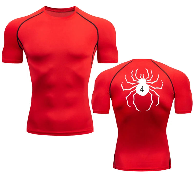 Anime Hunter X Hunter Compression Tshirt Quick Dry Running Gym Fitness Tight Sportswear Summer Breathable Spider Short Sleeve