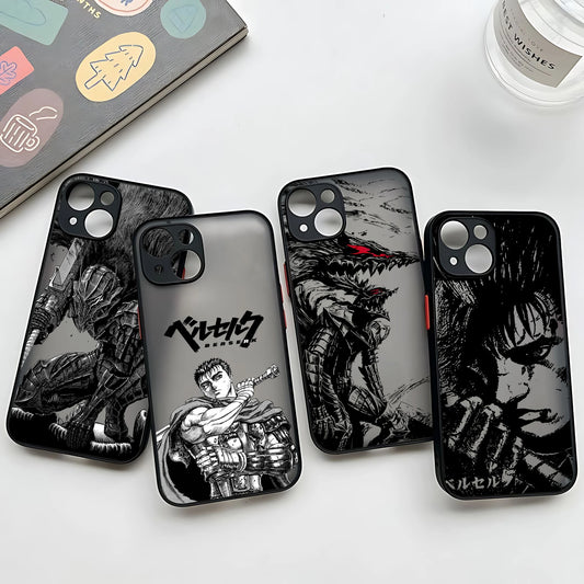 Berserk Guts Hot Blood Anime Phone Case For iPhone 15 14 13 12 11 Mini Pro Max X XR XSMax 7 8 Plus Matte Transparent Back Cover