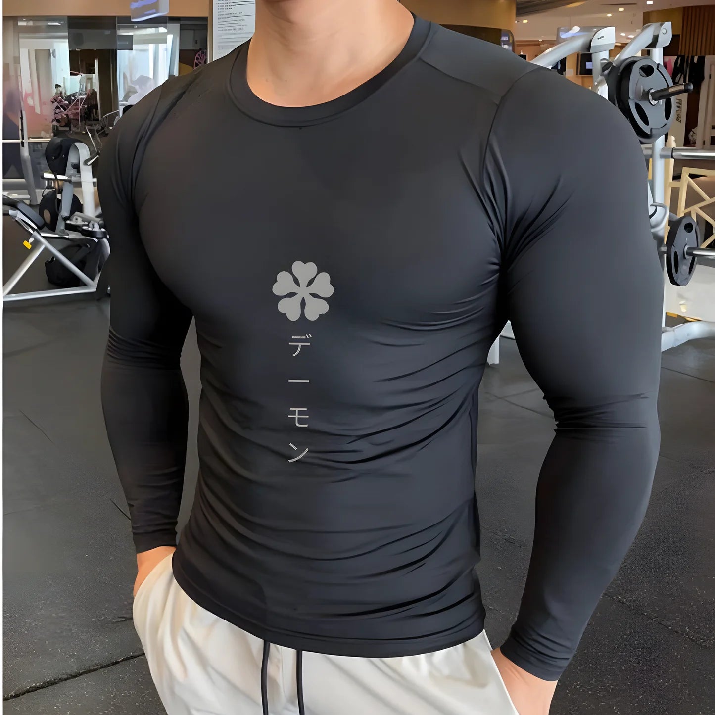 Men Compression Shirt Anime Sport Quick Dry Gym TShirts Fitness Athletic Undershirts Elasticity  y2k Tops Tee Summer Autumn Male