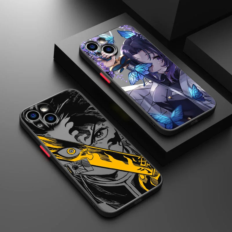 Anime Demon Sayer Zenitsu Azuma Phone Case For Apple iPhone 15 14 13 12 mini 11 XS XR X 8 7 Pro Max Frosted Translucent Cover