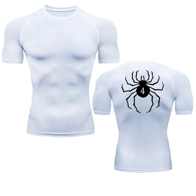 Anime Hunter X Hunter Compression Tshirt Quick Dry Running Gym Fitness Tight Sportswear Summer Breathable Spider Short Sleeve